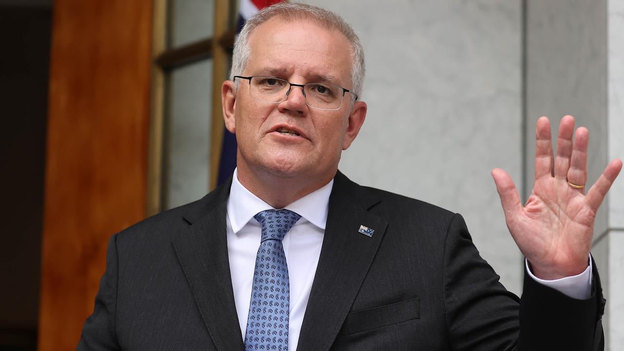 Prime Minister Scott Morrison spoke to media during a press conference at Parliament House in Canberra. Picture: Gary Ramage/NCA NewsWire