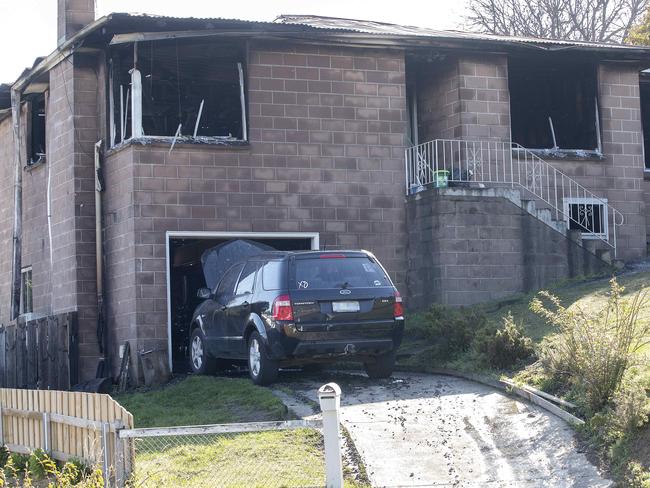 House fire in Devines Road, Glenorchy. Picture: Chris Kidd