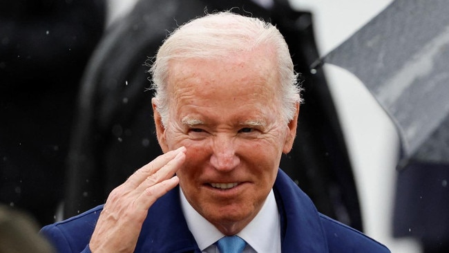 President Biden visits a US Marine Corps base in Japan ahead of the G7 meeting in Hiroshima. Picture: Reuters/The Times