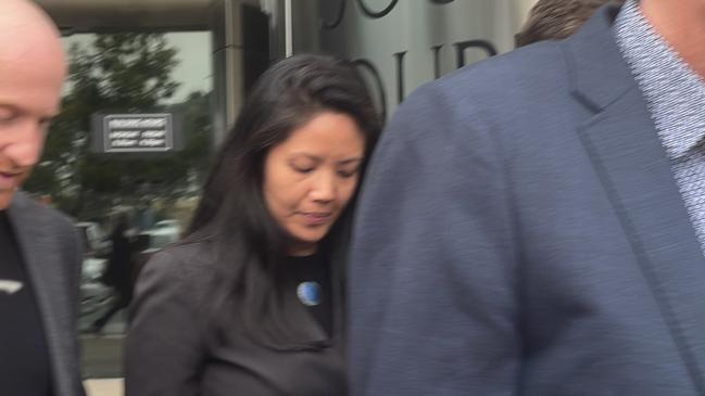 Maria Carmela Pau outside Southport Courthouse on Wednesday.