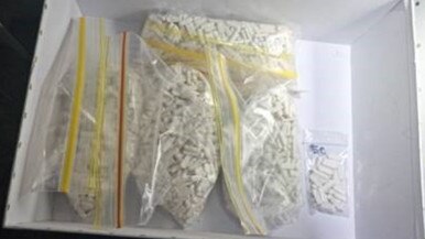 Police seized thousands of fake Xanax tablets as part of the investigation. Picture: SA Police