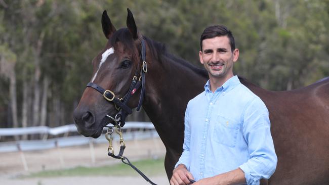 Trainer Michael Costa and Malahide at Bundall. Picture Glenn Hampson