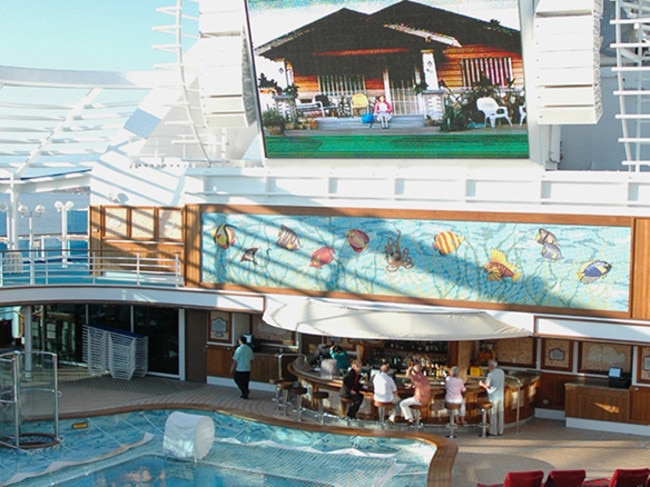 Poolside movies aboard the Emerald Princess.