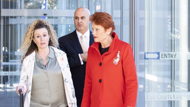 Terrie-lea Vairy and Senator Pauline Hanson pictured outside the courthouse earlier this week. Picture: Monique Harmer