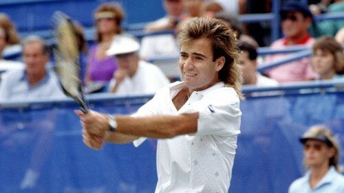 Andre Agassi and his 1980s 'jorts' - jean shorts