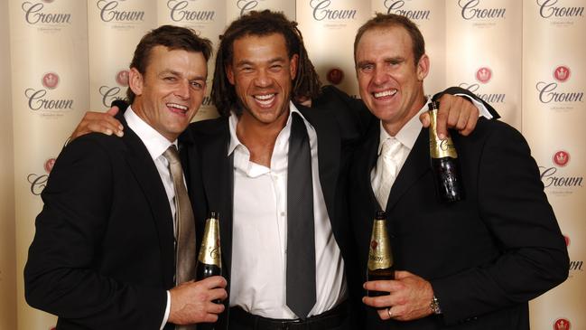 Gilchrist, Symonds and Matthew Hayden at the 2008 Allan Border Medal after-party.