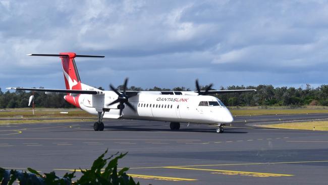 Qantas' first direct flight between Brisbane and Coffs Harbour touched down at Coffs Harbour Airport on April 29.