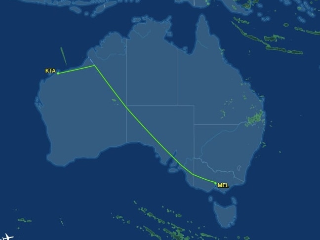 A Qantas flight was diverted en route to Broome. Picture: Flight Aware