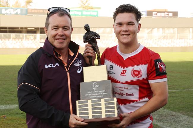 PBC Captain Zane Harrison after a man of the match performance in the Langer Trophy grand final against Marsden SHS. Picture: Liam Kidston