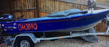 A picture of the pair’s boat, which was retrieved from waters Sunday. Picture: Queensland Police