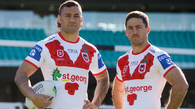 St George Illawarra players Jaydn Su'A and Ben Hunt.