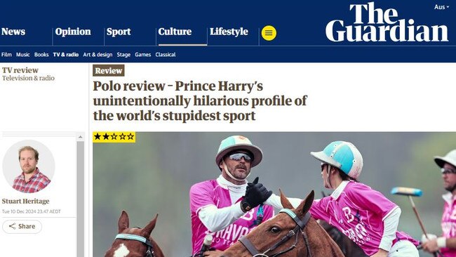 Prince Harry's Polo is already a flop. Picture: The Guardian