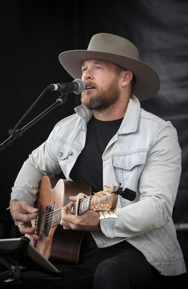 Tyler Hudson performs at A Taste of the Huon. Picture: Chris Kidd