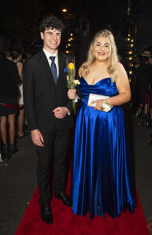 Tahlia Beattie and partner Cooper Regan arrive at The Glennie School formal at Picnic Point, Thursday, September 12, 2024. Picture: Kevin Farmer