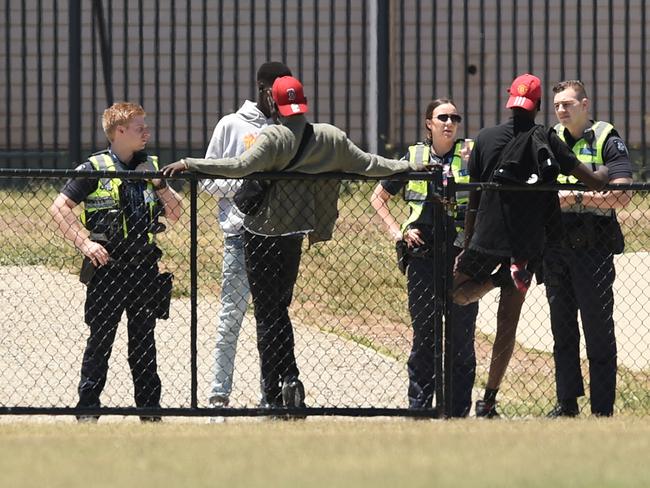 African youths loiter outside the Ecoville Community Centre in Tarneit.