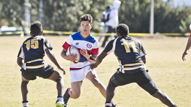 Darling Downs’ Jovan Reveneau takes on the Capricornia during last year’s Queensland School Sport 14-15 years Rugby Union State Championships held in Toowoomba. The rugby union talent pool is about to expand in the region with the addition of two new teams to the Darling Downs Super Schools Cup.