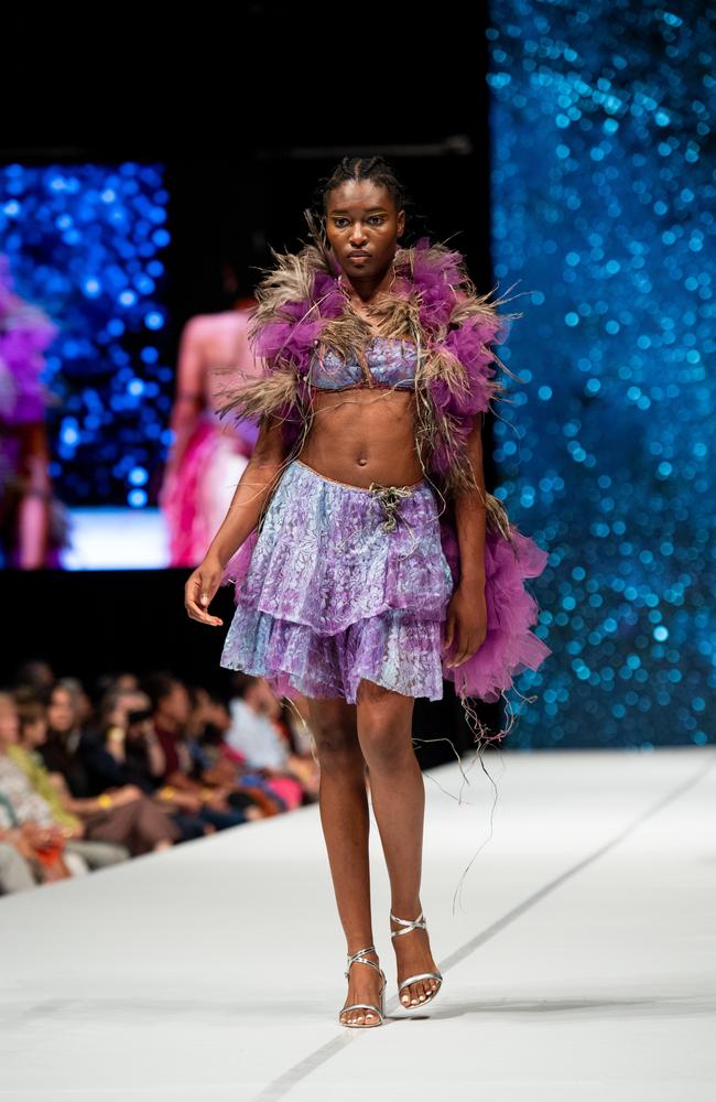 2024 Country to Couture at the Darwin Convention Centre showcases hand-designed First Nations fashion. Picture: Pema Tamang Pakhrin