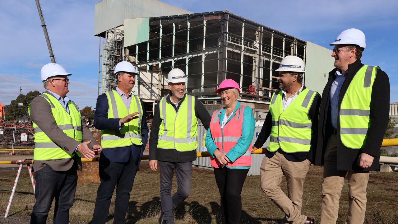 Bass Liberal MP Simon Wood, George Town Mayor Greg Keiser, Energy Minister Nick Duigan, Bell Bay Advanced Manufacturing Zone CEO Susie Bower, Zen Energy executive general manager Leo Figueira, Zen Energy executive director Simon Talbot. Picture: Supplied
