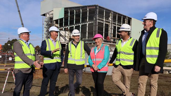 Bass Liberal MP Simon Wood, George Town Mayor Greg Keiser, Energy Minister Nick Duigan, Bell Bay Advanced Manufacturing Zone CEO Susie Bower, Zen Energy executive general manager Leo Figueira, Zen Energy executive director Simon Talbot. Picture: Supplied