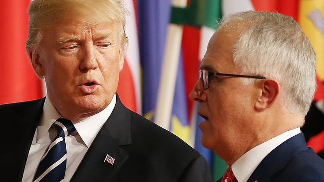 US President Donald Trump with Prime Minister Malcolm Turnbull in Germany for the G20 Summit earlier this year. File picture: Kym Smith