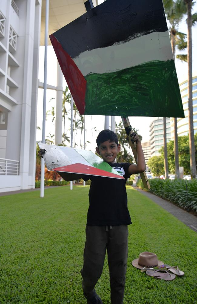 Young Territorian Abdul Qawi attended a pro-Palestine protest outside of the NT Parliament house on Friday October 27 calling for a ceasefire 20-days into the Gaza conflict.