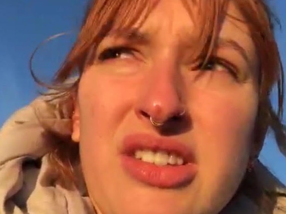 A young activist is blocking the port of Newcastle as part of anti-coal protests. Picture: Supplied