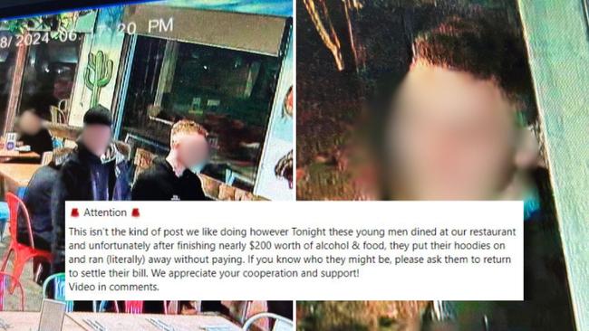 A southern suburbs institution has taken to social media after two customers allegedly — and literally — ran out on their bill.