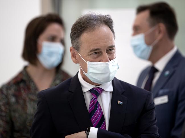 Health Minister Greg Hunt is urging Australians to get the vaccine to prevent serious illness from coronavirus. Picture: NCA NewsWire / David Geraghty