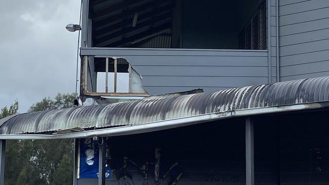 Significant damage at the Bonbeach Baseball Club after the overnight fire. Picture: Chelsea SES Unit.