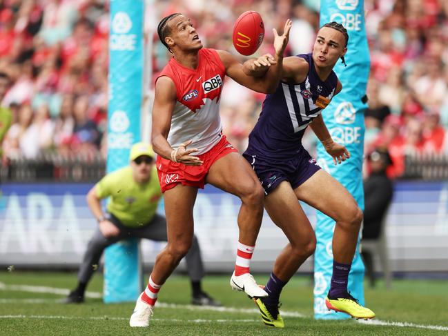 Josh Draper filled the Alex Pearce void with aplomb. Picture: Matt King/AFL Photos/via Getty Images