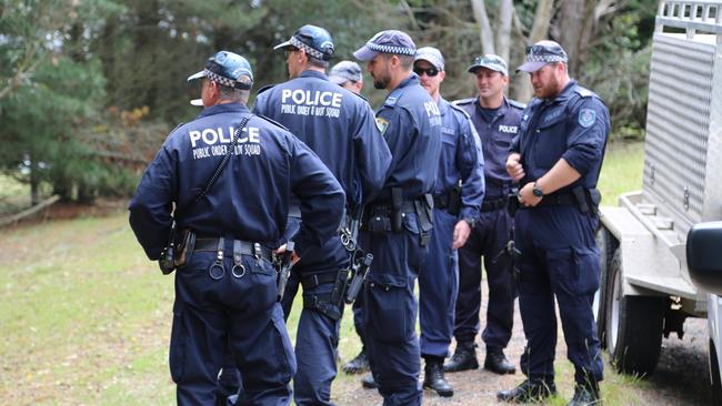 Search.... Police at spot where Ciano’s body was found. Picture: NSW Police