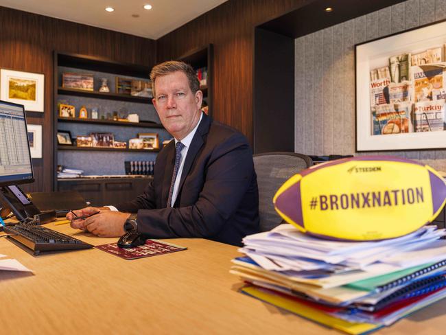 Broncos chairman Karl Morris has dismissed any calls to sack Michael Maguire. Picture: Glenn Hunt