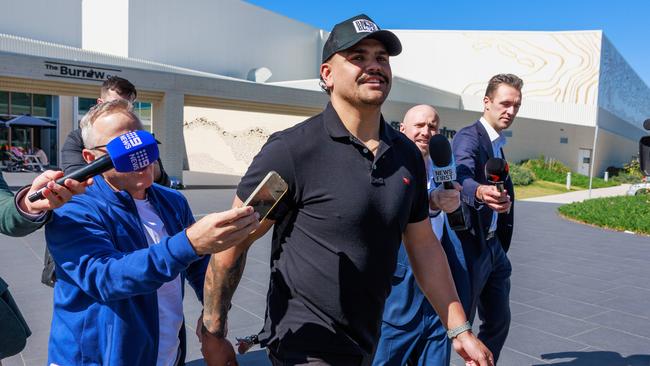 Latrell Mitchell leaves the South Sydney Rabbitohs HQ. Picture: Justin Lloyd.