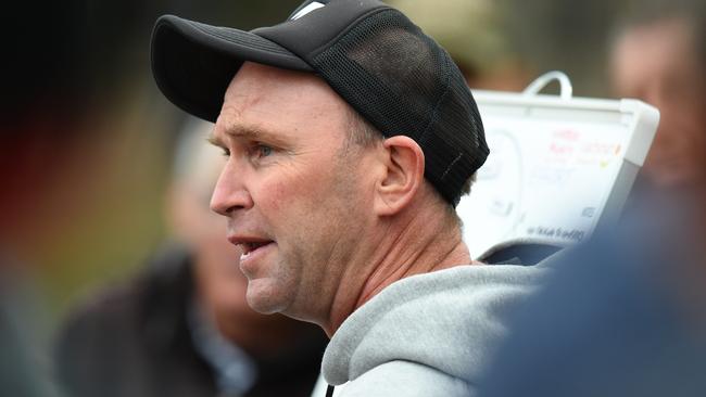 NFL footy: Montmorency v Greensborough. Montmorency coach Garry Ramsay. Picture: Josie Hayden