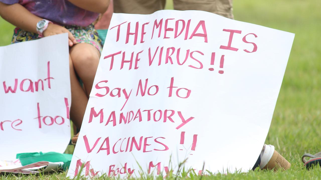 More than 150 people turned out for the Millions March Against Mandatory COVID-19 Vaccines in Coffs Harbour on Saturday February 20. Photo: Tim Jarrett