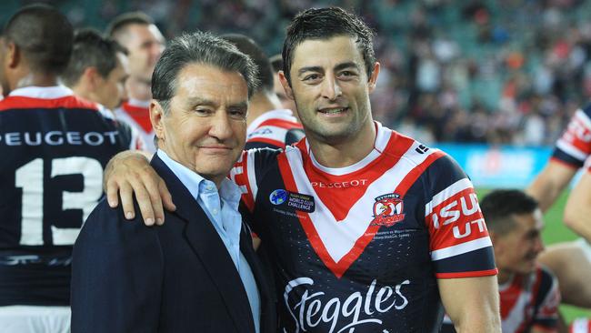 Roosters powerbroker Nick Politis and captain Anthony Minichiello.