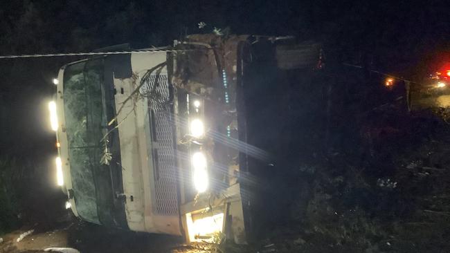 A truck has rolled on the Pacific Highway between McPhillips Road and Kungala Road, Halfway Creek. Photo: Live Traffic NSW