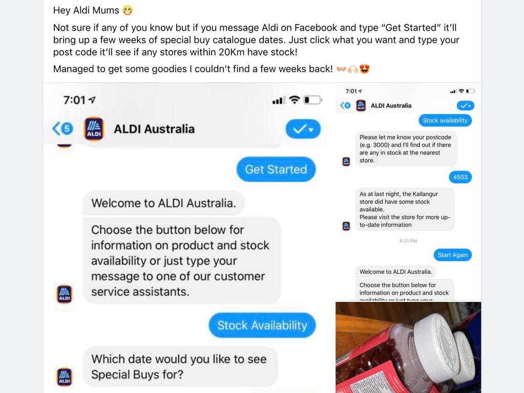 One mum has uncovered a little-known way of tracking down the Aldi Special Buys you’re struggling to find. Picture: Facebook