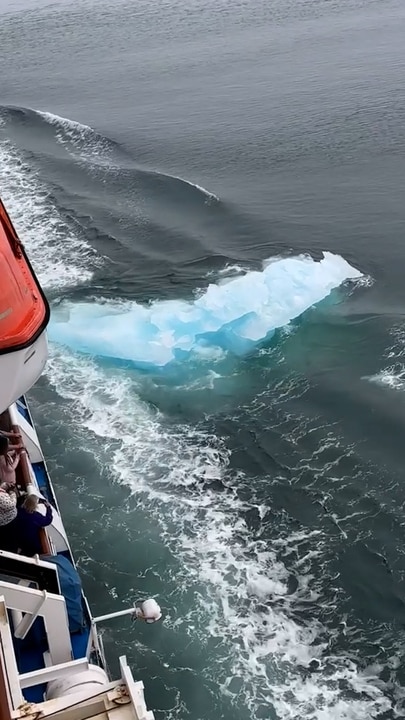 Cruise ship has ‘Titanic’ moment after colliding with huge piece of ice