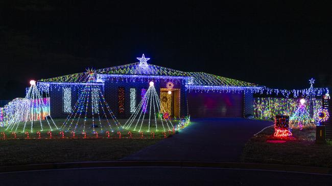 Christmas light display of the Rasmussen family of Wyreema, Monday, December 13, 2021. Picture: Kevin Farmer