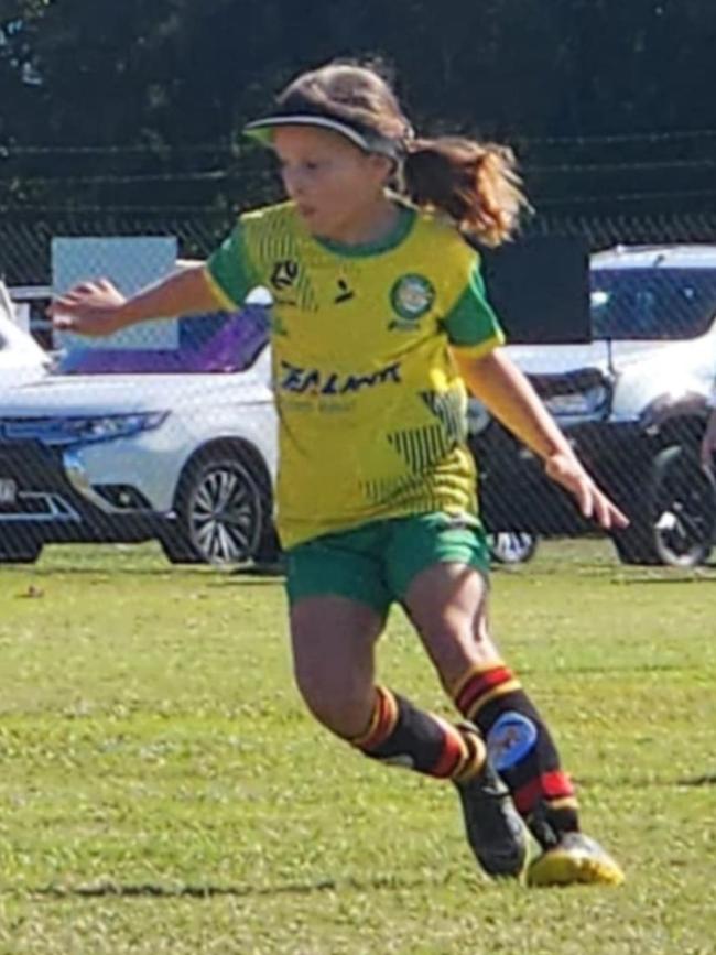 Townsville Warriors FC junior Millie Oltvolgyi. Picture: L and C Oltvolgyi.