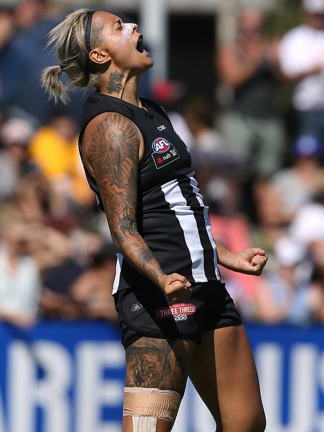 Moana Hope celebrates a goal Picture: Wayne Ludbey