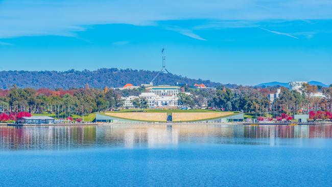 Lake Burley Griffin is a great place to stand-up paddleboard.