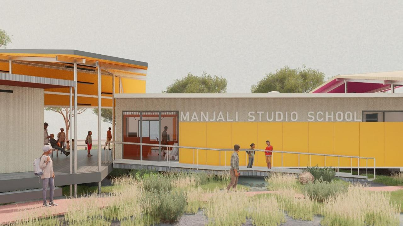 Concept art of the upcoming Manjali Studio School on Bunuba country in the southern West Kimberley of Western Australia, which is being built by Hutchinson Builders Toowoomba.