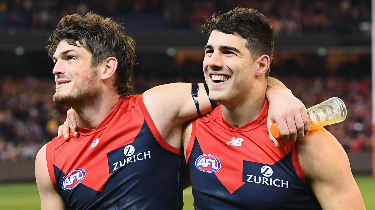 Angus Brayshaw (left) has no plays to leave Melbourne.