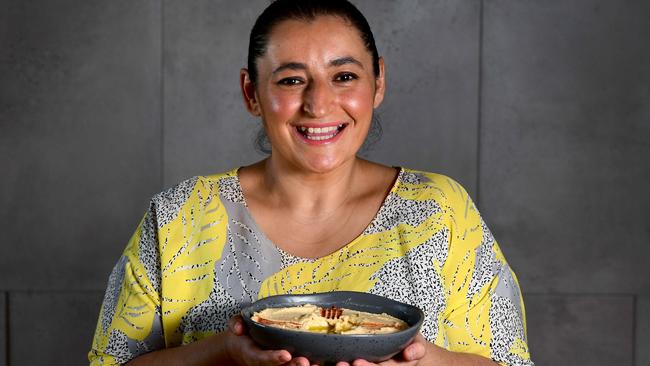 Rose Adams with her traditional hummus, which was prepared in a slow cooker. Picture: Bianca De Marchi