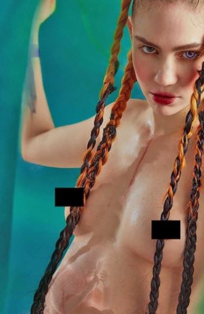 Singer Grimes suggested she was pregnant with Elon Musk's baby with this image on Instagram. Picture: Instagram