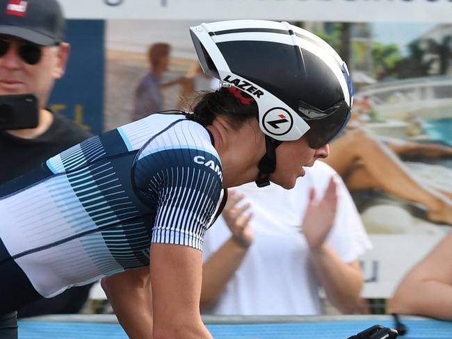 2019 Noosa Triathlon.Natalie Van Coevorden in the bike leg.Photo Warren Lynam / Sunshine Coast Daily