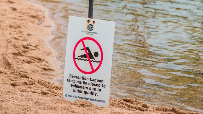 The Darwin Waterfront’s Recreation Lagoon and beach area has reopened after a temporary closure. Picture” GLENN CAMPBELL