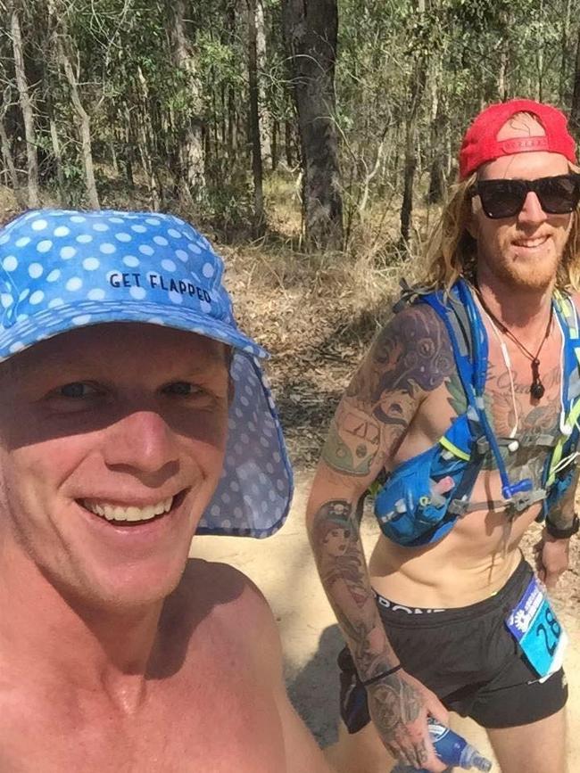 Brothers Ben and Jake Malby during Jake’s first, life changing run in the Nerang State Forest.